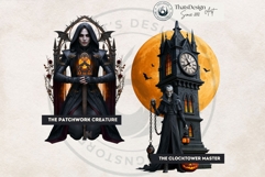 The Black October Gothic Halloween Clipart, Horror character Product Image 13