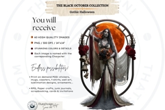The Black October Gothic Halloween Clipart, Horror character Product Image 2