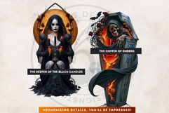 The Black October Gothic Halloween Clipart, Horror character Product Image 7
