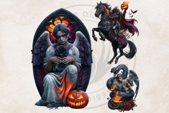 The Black October Gothic Halloween Clipart, Horror character Product Image 8