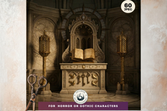 Gothic Horror Ecclesial Backgrounds Landscapes for Journals Product Image 3