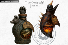 Halloween Hag&#039;s Potions PNG Cliparts spooky gothic bottle Product Image 10