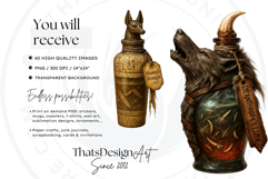 Halloween Hag&#039;s Potions PNG Cliparts spooky gothic bottle Product Image 2