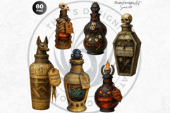 Halloween Hag&#039;s Potions PNG Cliparts spooky gothic bottle Product Image 7