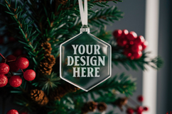 Christmas Acrylic Ornament Mockups | Round Clear Acrylic Orn Product Image 1