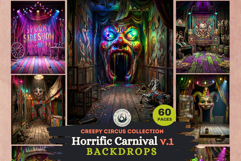 Horrific Carnival Backdrops - Creepy Circus Backgrounds Product Image 1