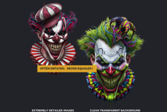 Horrific Evil Clown Clipart - Creepy Circus PNG Graphics Product Image 3