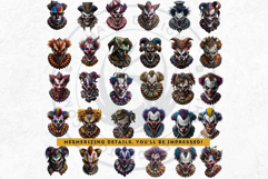 Horrific Evil Clown Clipart - Creepy Circus PNG Graphics Product Image 4