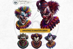 Horrific Evil Clown Clipart - Creepy Circus PNG Graphics Product Image 8