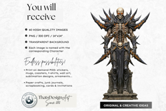 Horror Lich and Skeletal Undead Necromancer Illustrations Product Image 2