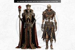 Horror Lich and Skeletal Undead Necromancer Illustrations Product Image 5