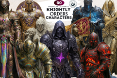 Knightly Orders Medieval Warrior Crusader Illustrations Product Image 1