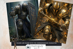 Knightly Orders Fantasy Armor Digital Papers Backgrounds RPG Product Image 6