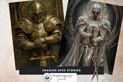 Knightly Orders Fantasy Armor Digital Papers Backgrounds RPG Product Image 9