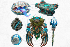Legends of the Deep Underwater Fantasy Clipart Set Product Image 11