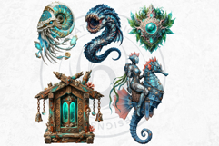 Legends of the Deep Underwater Fantasy Clipart Set Product Image 13
