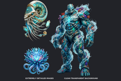 Legends of the Deep Underwater Fantasy Clipart Set Product Image 3