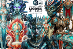 Legends of the Deep Underwater Fantasy Clipart Set Product Image 1