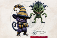 Horrific Evil Clown Clipart - Creepy Circus PNG Graphics Product Image 11