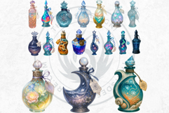 Magical Potion Bottles PNG, Fantasy Witchcraft Clipart Product Image 5