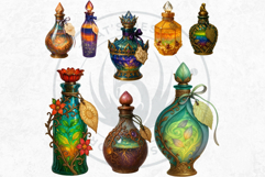 Magical Potion Bottles PNG, Fantasy Witchcraft Clipart Product Image 6