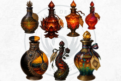 Magical Potion Bottles PNG, Fantasy Witchcraft Clipart Product Image 7