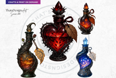 Magical Potion Bottles PNG, Fantasy Witchcraft Clipart Product Image 8