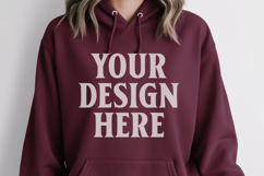 Maroon Gildan 18500 Hoodie Sweatshirt Mockup, Unisex Product Image 1