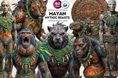 Mayan Mythic Beasts - Ancient Mesoamerican Mythology PNG Product Image 1