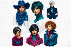 Modern Winter Girls Fashion Illustrations PNG Graphics Product Image 13