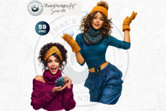 Modern Winter Girls Fashion Illustrations PNG Graphics Product Image 18
