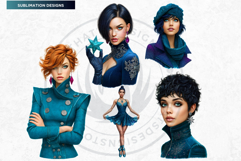 Modern Winter Girls Fashion Illustrations PNG Graphics Product Image 4