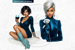 Modern Winter Girls Fashion Illustrations PNG Graphics Product Image 7