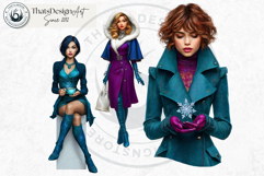 Modern Winter Girls Fashion Illustrations PNG Graphics Product Image 8