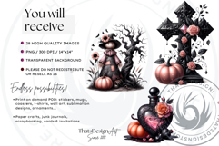 Pastel Goth Halloween PNG Set, Pink Halloween Clipart Product Image 2