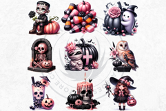 Pastel Goth Halloween PNG Set, Pink Halloween Clipart Product Image 7