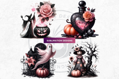 Pastel Goth Halloween PNG Set, Pink Halloween Clipart Product Image 9