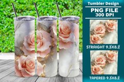 3D Rose Tumbler 20oz skinny wrap design, Tumbler design Product Image 1