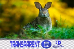 60 RABBITS TRANSPARENT PNG FILES, ANIMALS PHOTOSHOP OVERLAYS Product Image 1