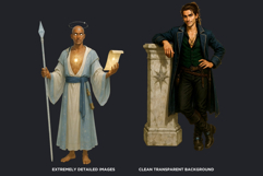 Royal Court Characters PNG,Fantasy King Queen Knight clipart Product Image 3