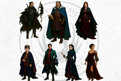 Royal Court Characters PNG,Fantasy King Queen Knight clipart Product Image 4