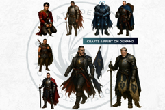 Royal Court Characters PNG,Fantasy King Queen Knight clipart Product Image 5