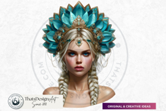 Royal Lotus Princess Fantasy Goddess and Floral Graphics Product Image 17