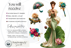 Royal Lotus Princess Fantasy Goddess and Floral Graphics Product Image 2