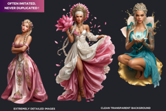 Royal Lotus Princess Fantasy Goddess and Floral Graphics Product Image 3