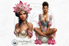 Royal Lotus Princess Fantasy Goddess and Floral Graphics Product Image 6