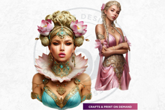 Royal Lotus Princess Fantasy Goddess and Floral Graphics Product Image 9