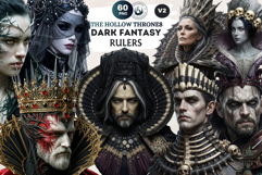 Dark Fantasy Frames Clipart, Gothic Ornate Borders for DIY Product Image 1