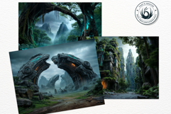 Fantasy Landscape Backdrops Mystic Scenery Digital Paper Set Product Image 12