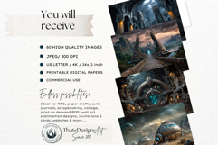 Fantasy Landscape Backdrops Mystic Scenery Digital Paper Set Product Image 2